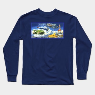 Vintage Japan Model Kit Box Art - One Thru Five Long Sleeve T-Shirt